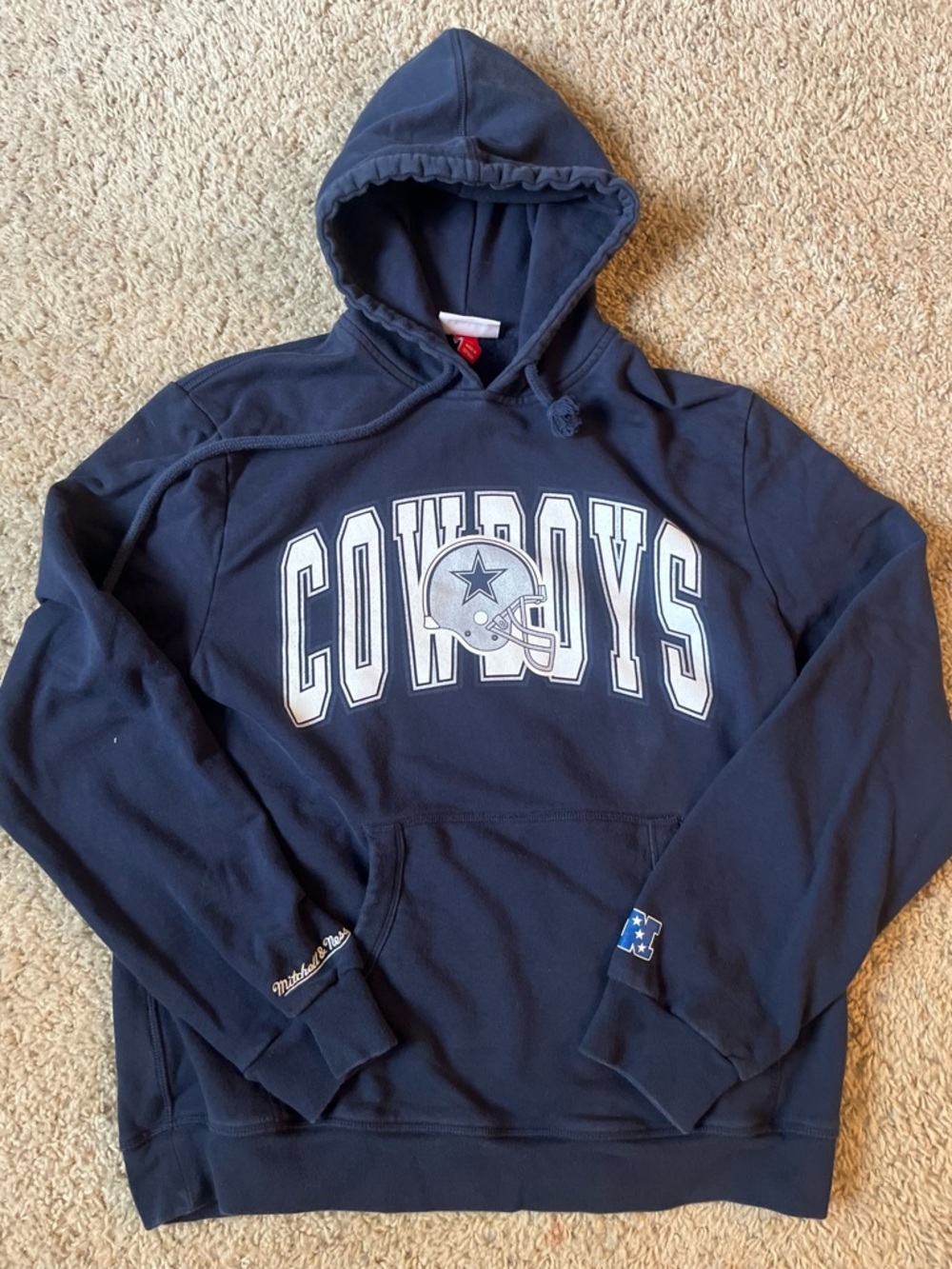 Mitchell & Ness Dallas Cowboys NFL Navy Pullover Sweatshirt Size L